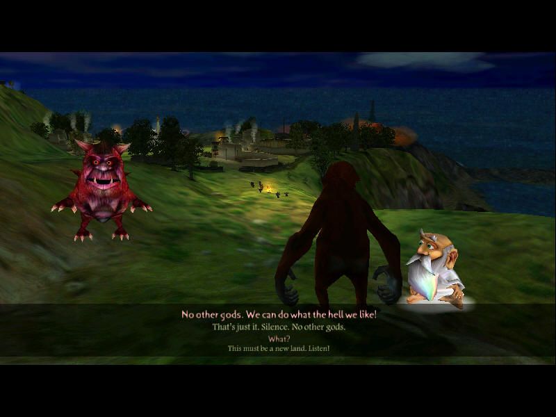 Black & White: Creature Isle (Windows) screenshot: Some dialogue