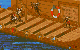 Heimdall (DOS) screenshot: Aaargh...a viking fight!