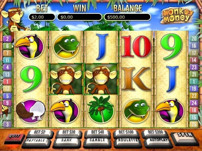 Monkey Money (Windows) screenshot: Place your bets and spin to win.