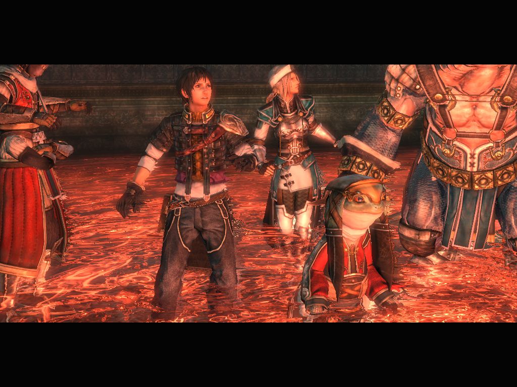 The Last Remnant (Windows) screenshot: Heroes in a pickle