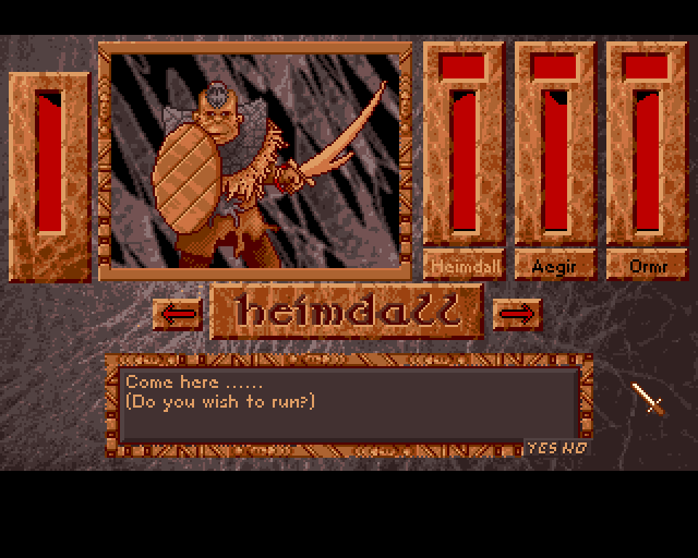 Heimdall (Amiga) screenshot: Ready for battle?