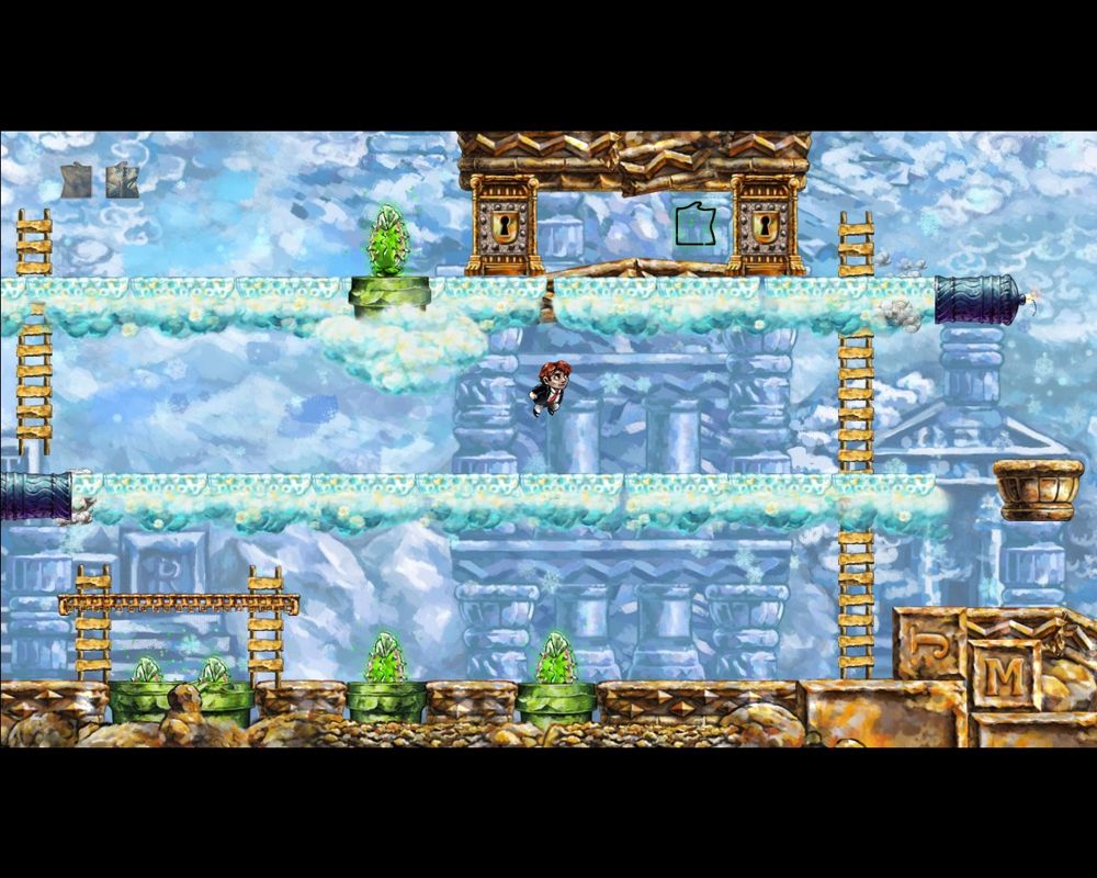 Braid (Windows) screenshot: In this world time flows depending on your movement direction.