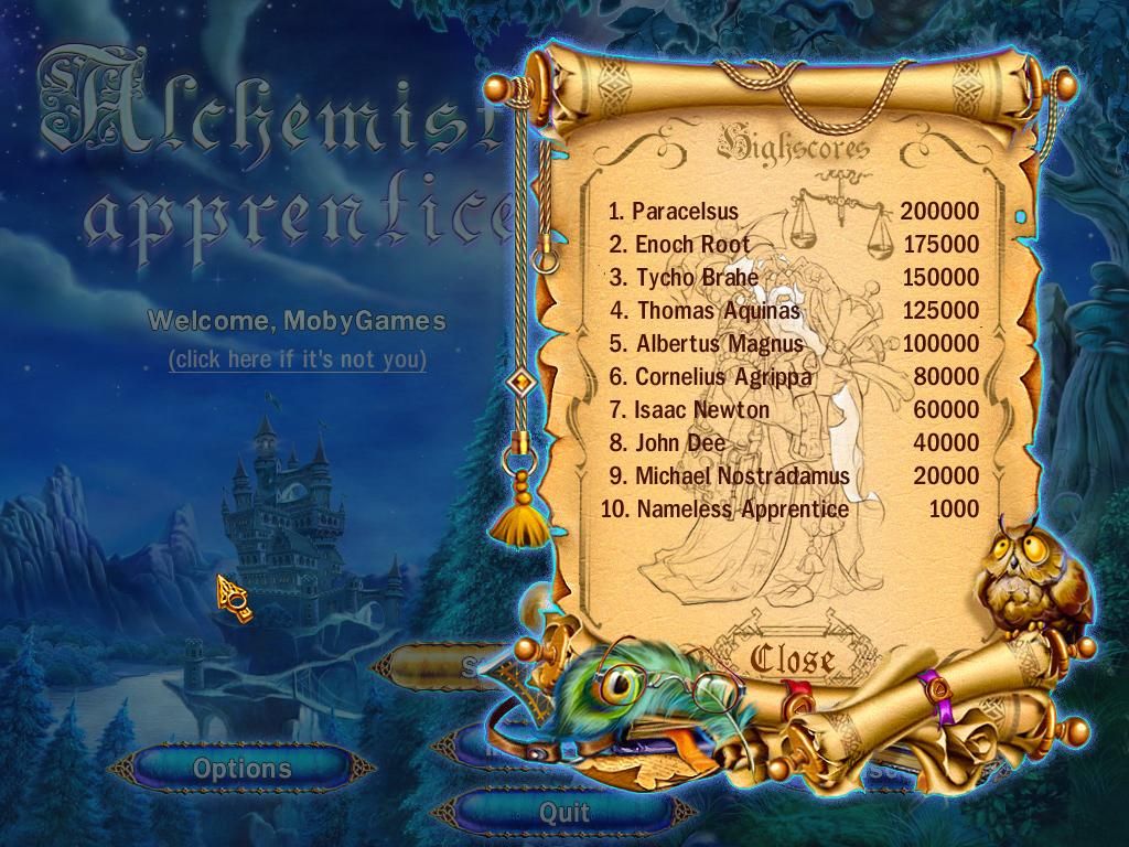 Alchemist's Apprentice (Windows) screenshot: The high scores