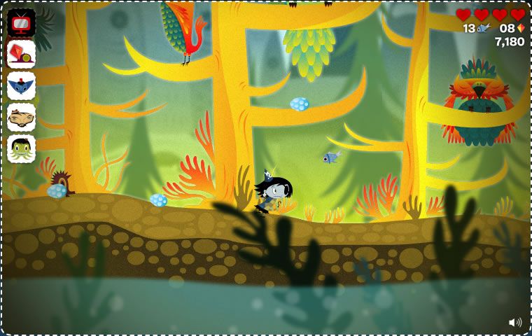 Scarygirl (Browser) screenshot: Running through the woods.