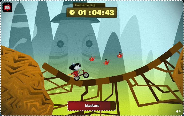 Scarygirl (Browser) screenshot: The magnificent bike level