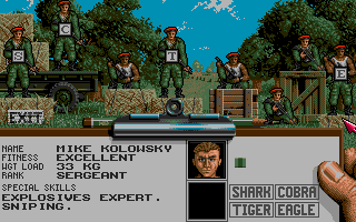 Special Forces (DOS) screenshot: The elite soldiers. Only four can go on each mission.