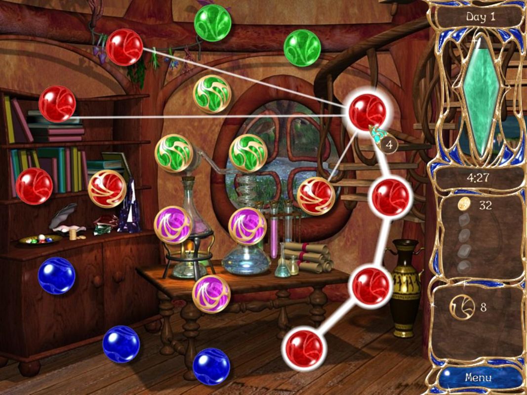 Dreamsdwell Stories (Windows) screenshot: I have strung together four red spheres.