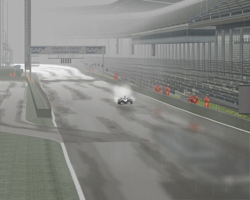 Grand Prix 4 (Windows) screenshot: Practising driving when it rains.