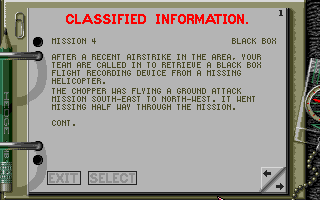 Special Forces (DOS) screenshot: Mission briefing.