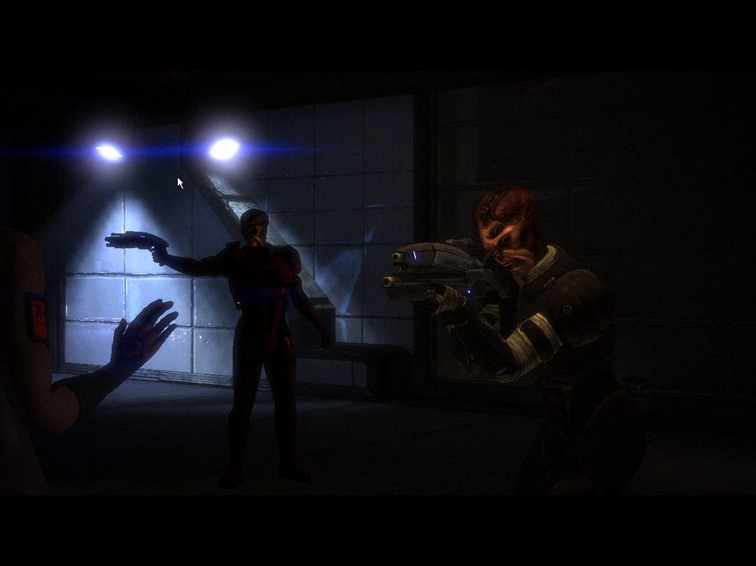 Mass Effect: Bring Down the Sky (Windows) screenshot: Batarians have found survivors