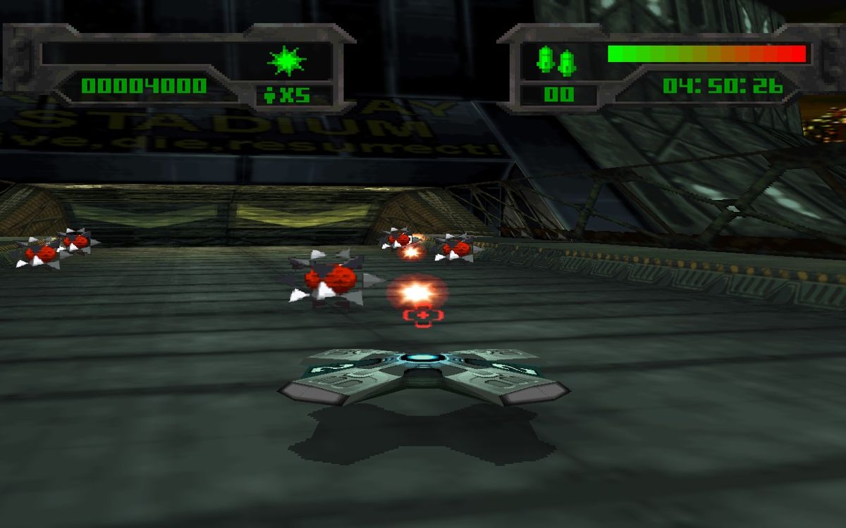 Eliminator (Windows) screenshot: You must avoid those spiked bombs if you want to survive.