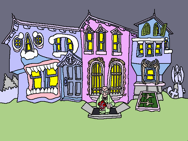 Gahan Wilson's The Ultimate Haunted House (Windows 3.x) screenshot: The haunted house