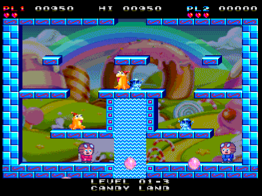 Bubblegum Bros. (ZX Spectrum Next) screenshot: Level 1-3.