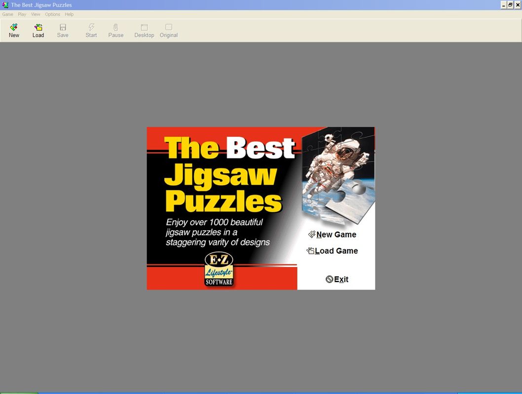 The Best Jigsaw Puzzles (Windows) screenshot: Bootup screen.