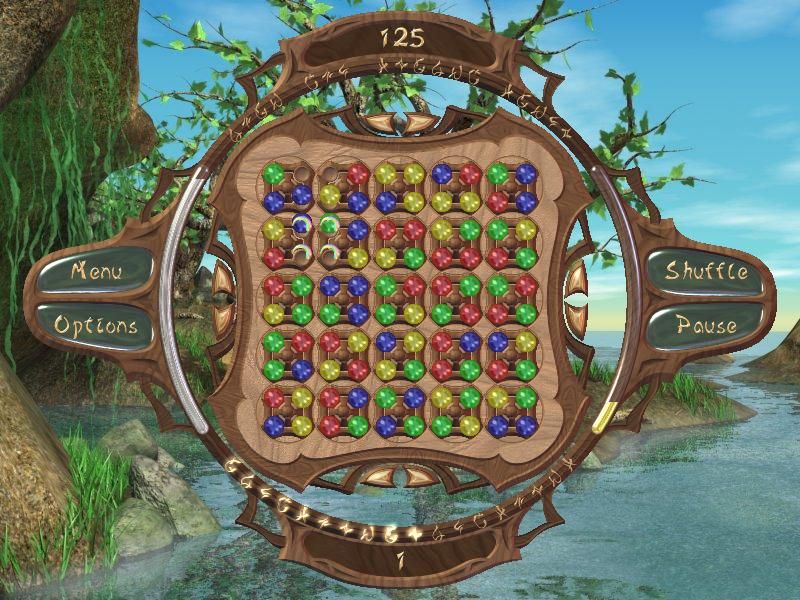 Rain Talisman (Windows) screenshot: I have made a match and cleared some spheres.