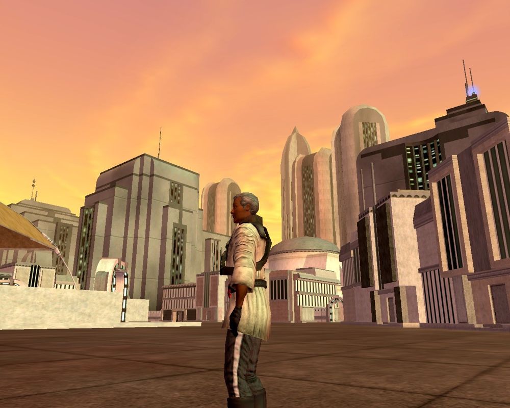 Star Wars: Galaxies - An Empire Divided (Windows) screenshot: Downtown Coronet, at the marketplace near the Medical Center.