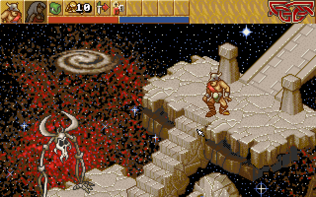 Heimdall 2: Into the Hall of Worlds (DOS) screenshot: starting point