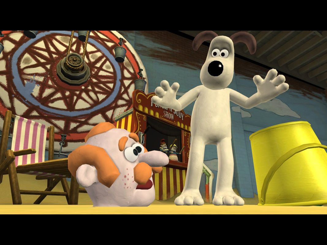 Wallace & Gromit in The Last Resort (Windows) screenshot: Mr. McBiscuit has been thumbed and buried!