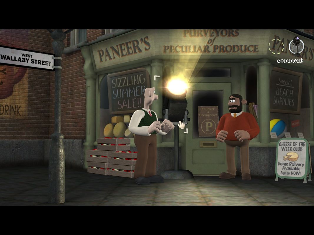 Wallace & Gromit in The Last Resort (Windows) screenshot: Nice floodlight.