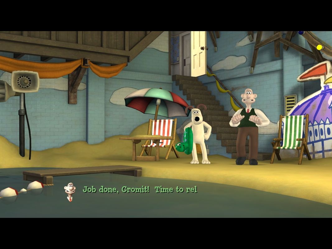 Wallace & Gromit in The Last Resort (Windows) screenshot: Finally holiday restort in the basement is finished.