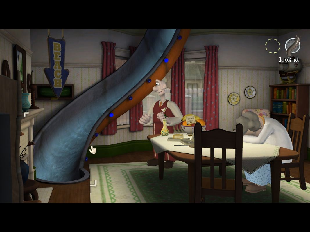 Wallace & Gromit in The Last Resort (Windows) screenshot: Wallace even remembered to include a water slide.