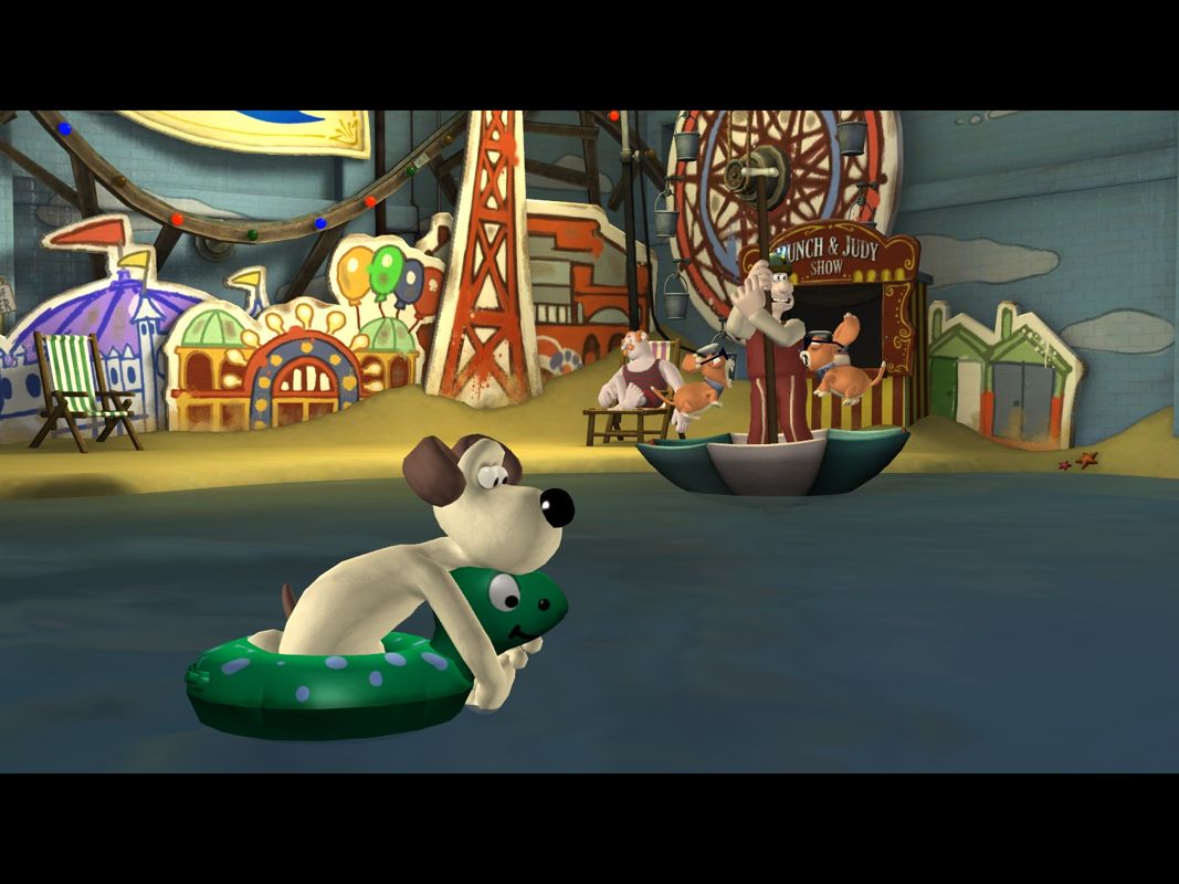 Wallace & Gromit in The Last Resort (Windows) screenshot: Everything is going down the drain - literally.