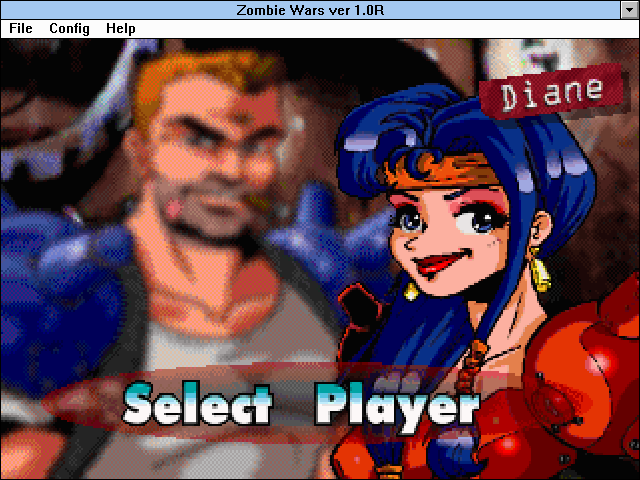 Zombie Wars (Windows 3.x) screenshot: Selecting Diane. (640x480 window)