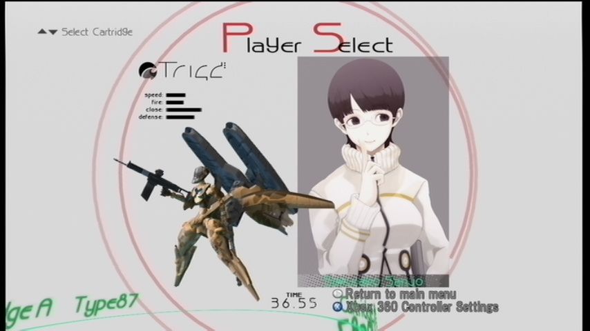 WarTech: Senko no Ronde (Xbox 360) screenshot: Character select