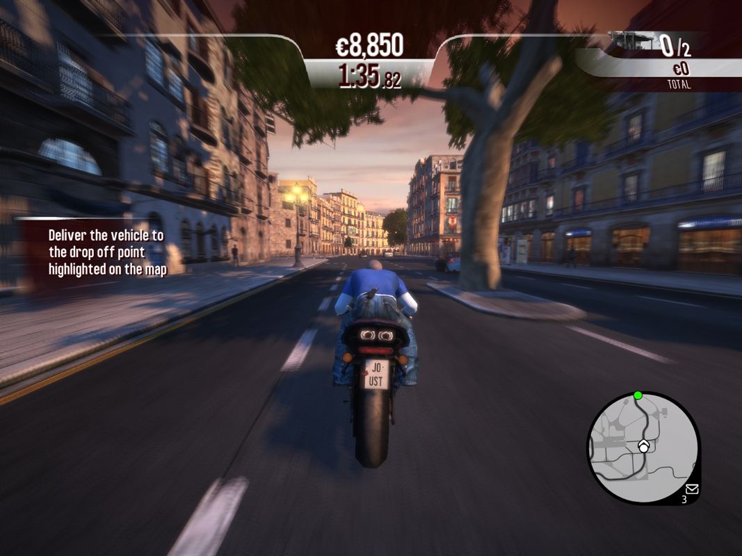 Wheelman (Windows) screenshot: Yes, Wheelman also has motorcycles.