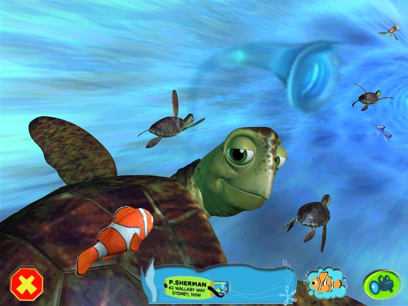Disney•Pixar Finding Nemo (Windows) screenshot: Sailing over Crush