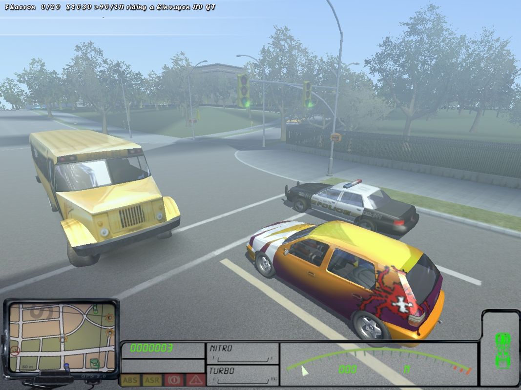 Street Legal Racing: Redline (Windows) screenshot: Driving carefully beside the Police