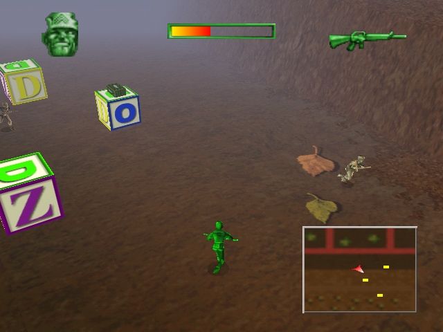 Army Men: Sarge's Heroes (Windows) screenshot: Fighting in the garden