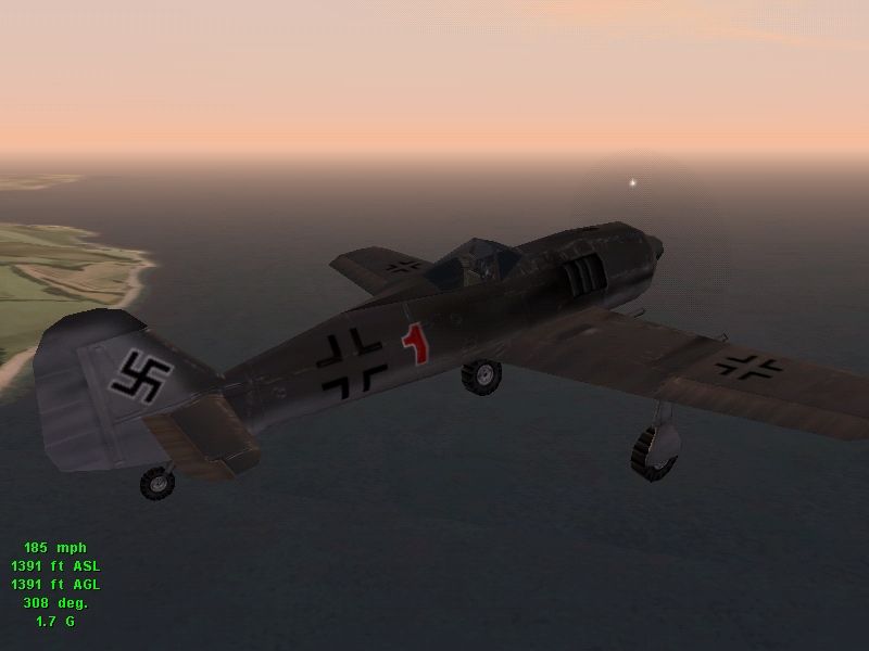 Jane's Combat Simulations: Attack Squadron (Windows) screenshot: German Fw190A-4 "Wurger" Over the channel