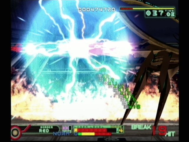 Border Down (Dreamcast) screenshot: Break Laser clash