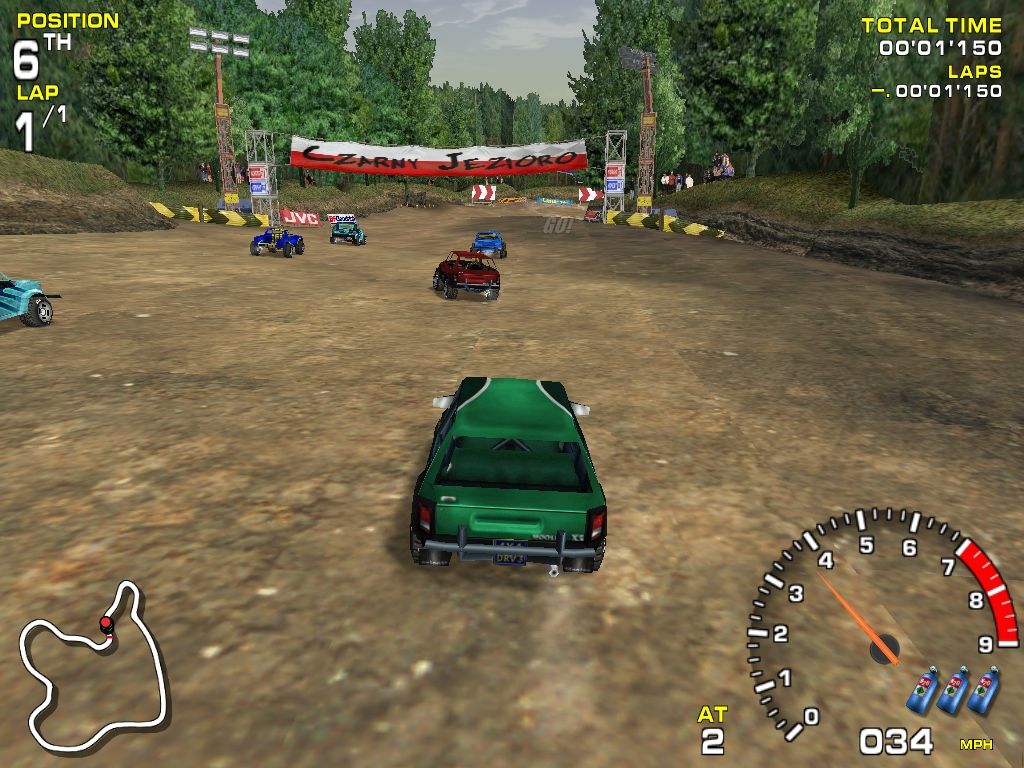 Off-Road Redneck Racing (Windows) screenshot: Track Czarny Jezioro