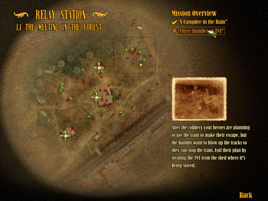 Helldorado (Windows) screenshot: Mission briefing screen
