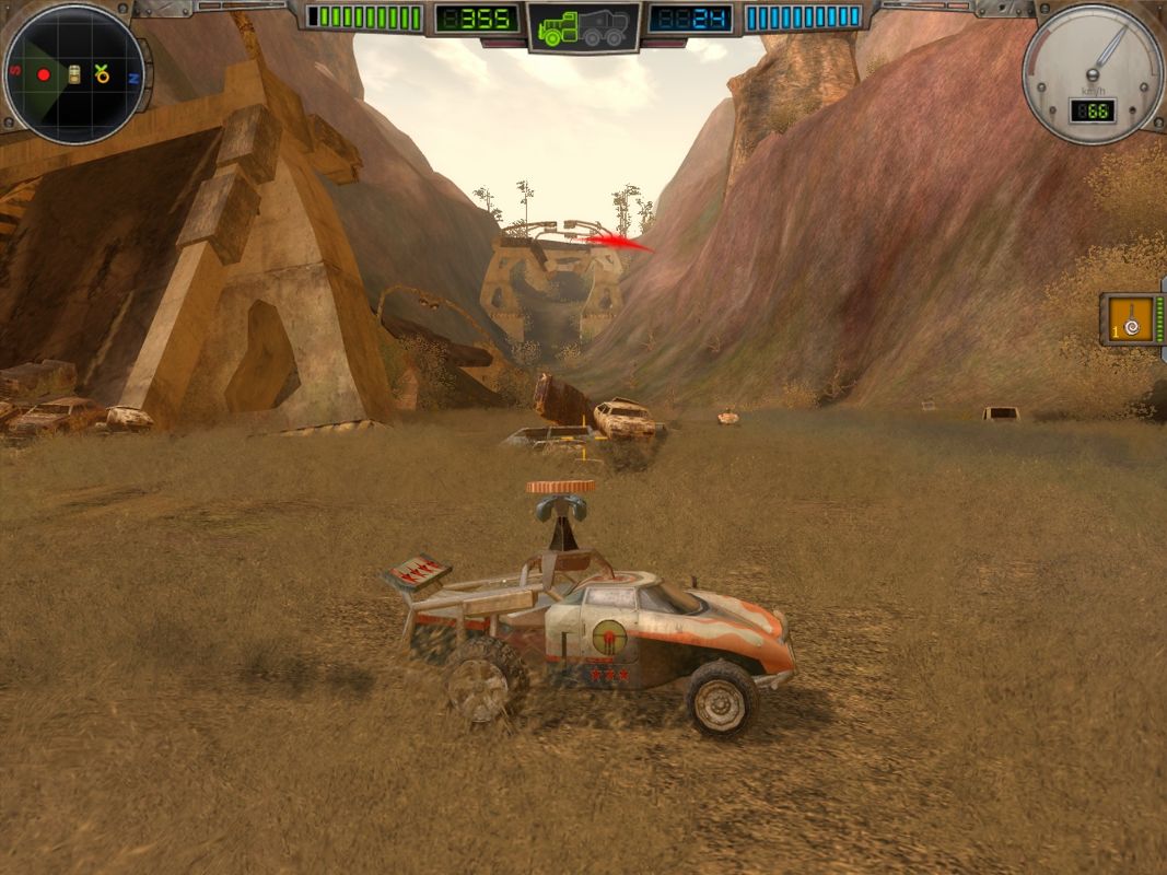 Hard Truck: Apocalypse - Rise of Clans (Windows) screenshot: Unlike the first game, you begin HTA: RoC not in a truck - but in a light, speedy buggy.