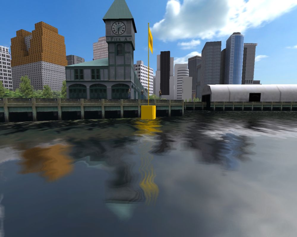 Ship Simulator 2006 (Windows) screenshot: Pier A in Manhattan