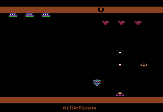 Spider Fighter (Atari 2600) screenshot: Title screen and game demo