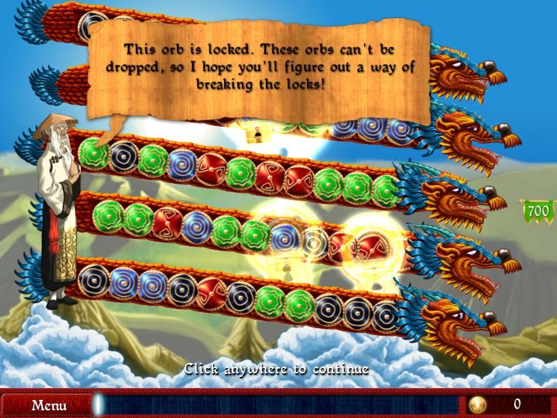 Dragon Portals (Windows) screenshot: I need to break the locks to move these orbs.