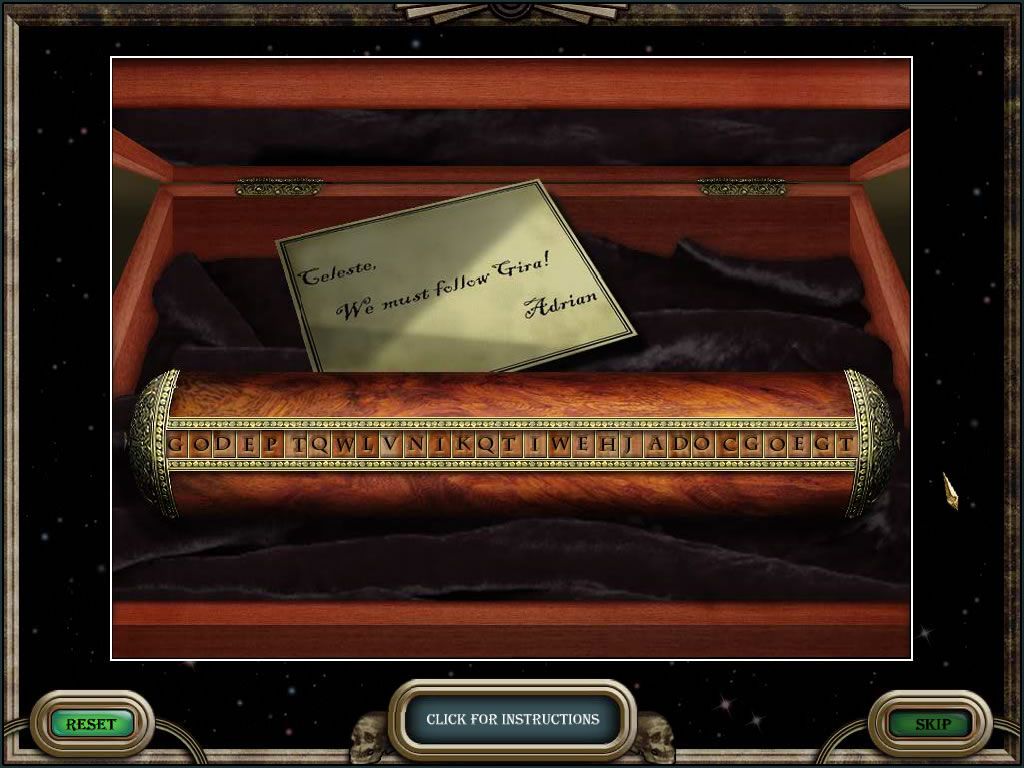 3 Cards to Midnight (Windows) screenshot: This note contains a hidden message you can decipher using the device below.