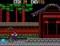 SpellCaster (SEGA Master System) screenshot: Grab the giant blue ball to increase your strength