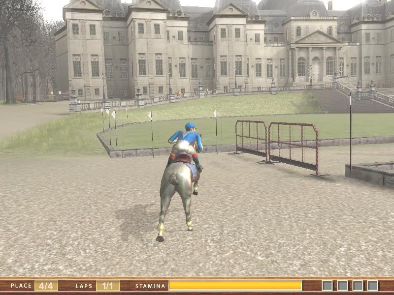 Derby Champion: Geländereiten International (Windows) screenshot: Can you avoid the obstacle?
