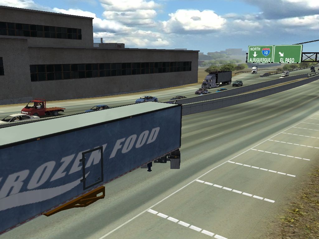 18 Wheels of Steel: Haulin' (Windows) screenshot: Damm wrong way. Just turn over on the highway.