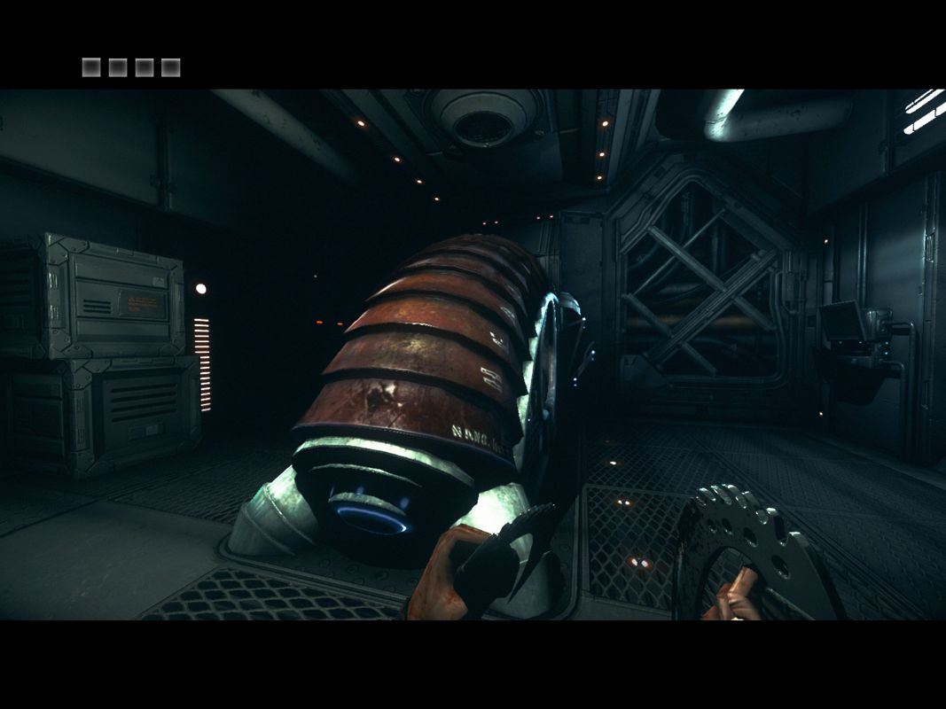 The Chronicles of Riddick: Assault on Dark Athena (Windows) screenshot: This machine permanently upgrades Riddick's health.