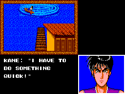 SpellCaster (SEGA Master System) screenshot: You'd better not let this girl die, Kane, otherwise I'll be all over you