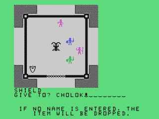 Tunnels of Doom (TI-99/4A) screenshot: Collecting goods