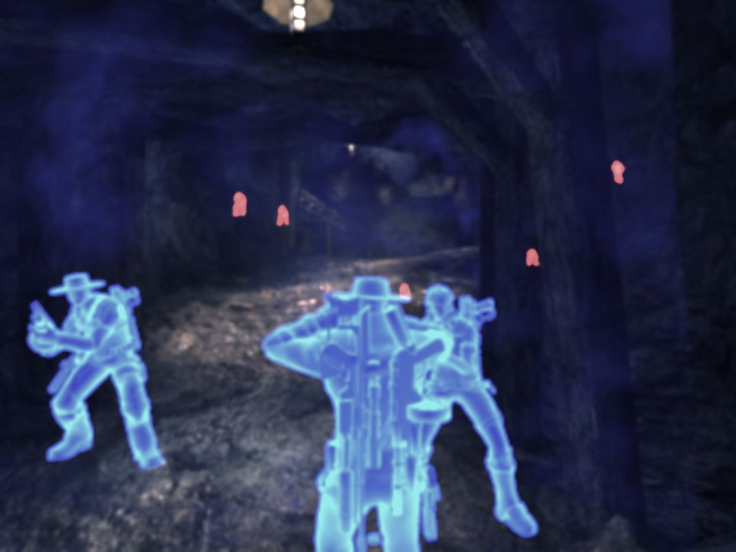 Damnation (Windows) screenshot: Spiritview shows all the enemies nearby even through walls.