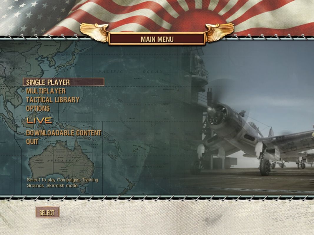 Battlestations: Pacific (Windows) screenshot: Main Menu