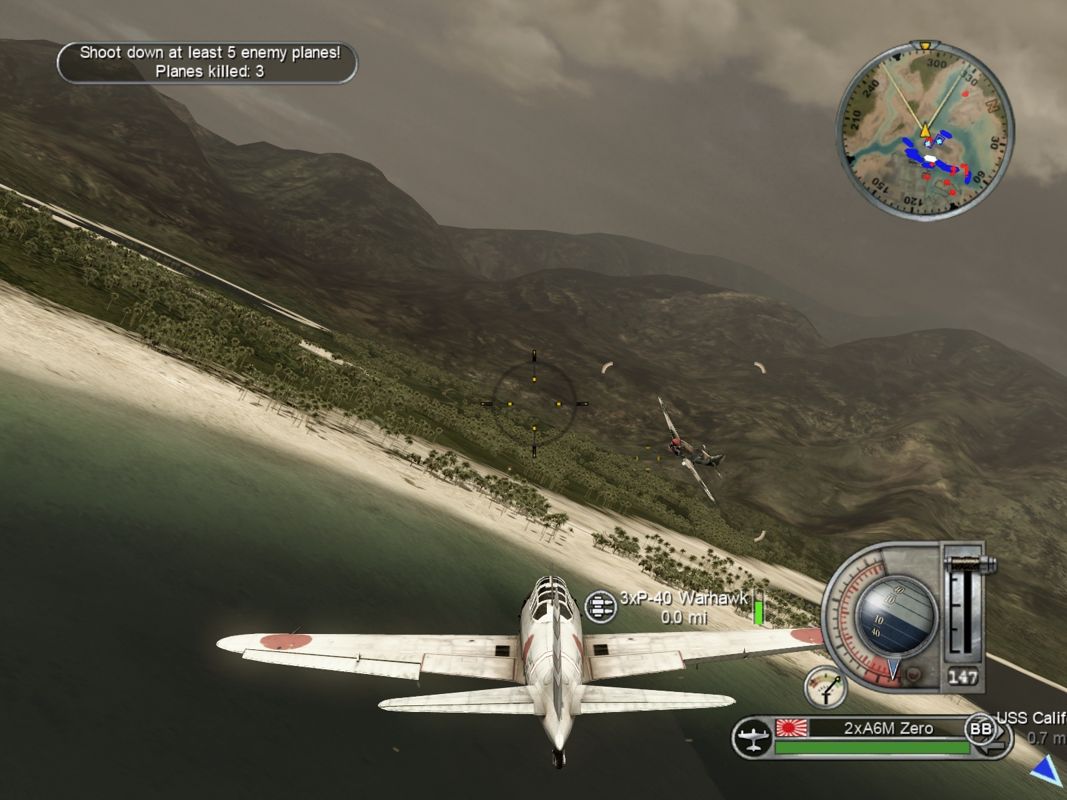 Battlestations: Pacific (Windows) screenshot: Dogfights are an important part of the game.